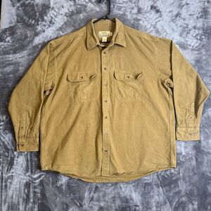 Cabela's Men's 2XL-Tall Button Up Deer Skin Soft Chamois Outdoor Hunting Fishing